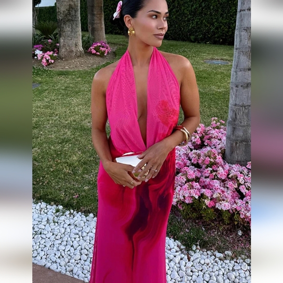 ZARA MAXI HALTER DRESS size L - Picture 12 of 14